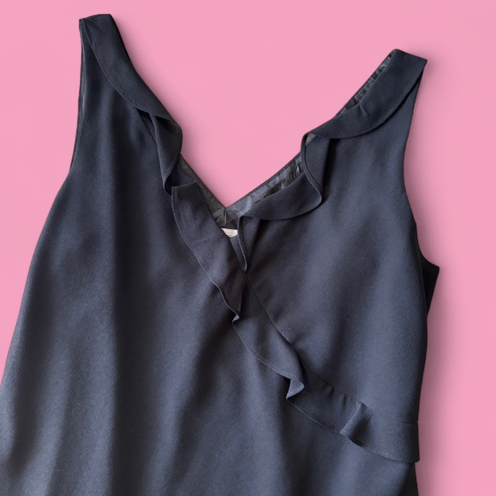 Vintage Asymmetric Black Ruffle dress - Picture 2 of 4